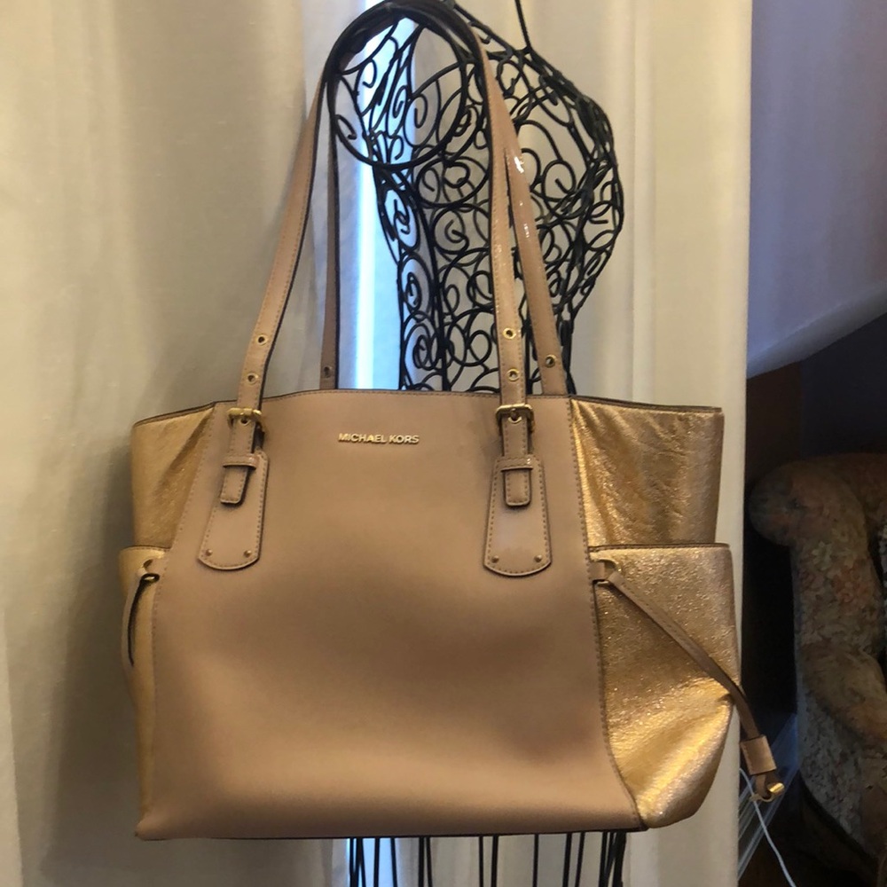 Michael Kors Pink and Gold Women's Bag